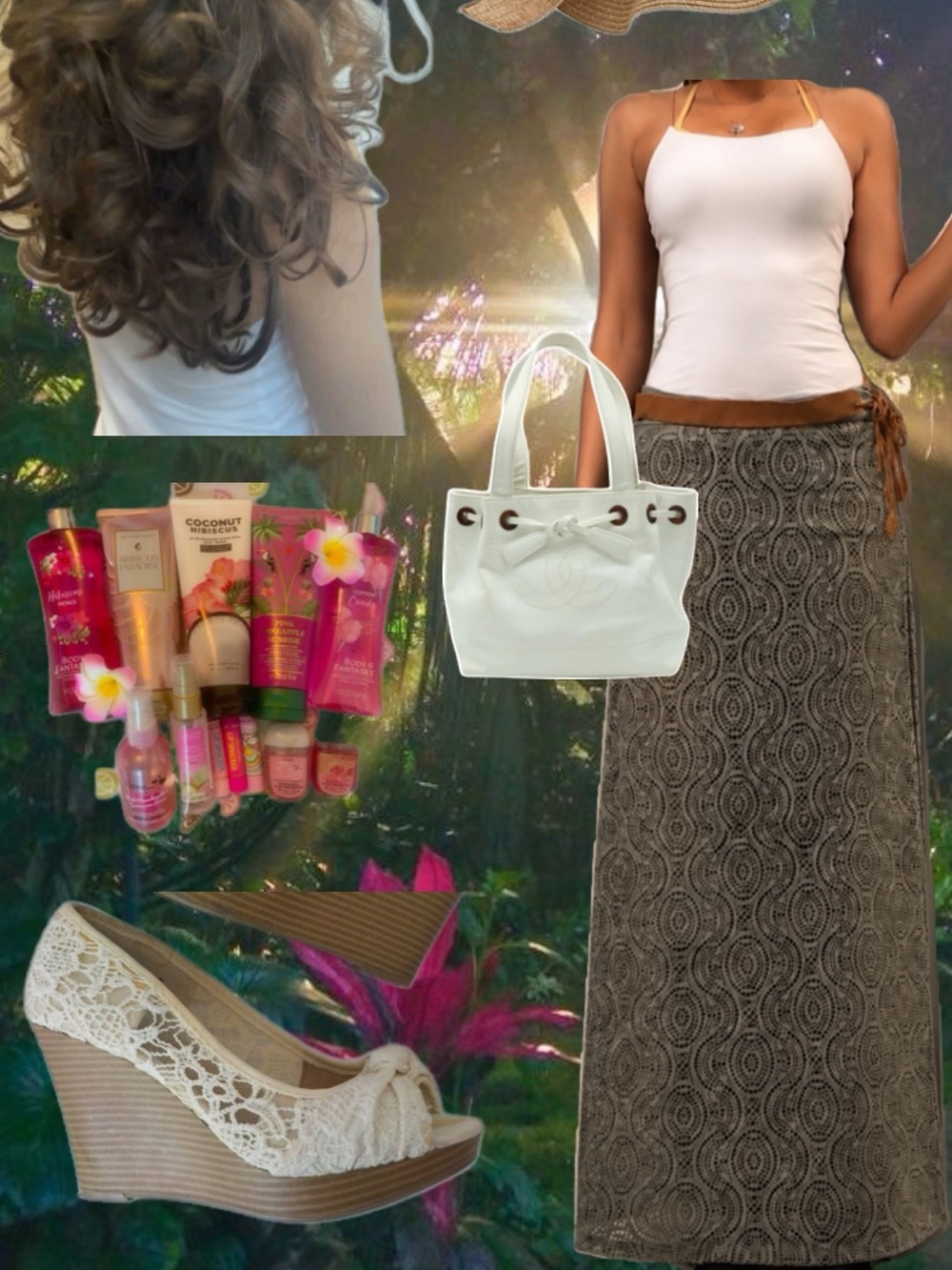 Suzy Shier Olive Green Lace Maxi Skirt